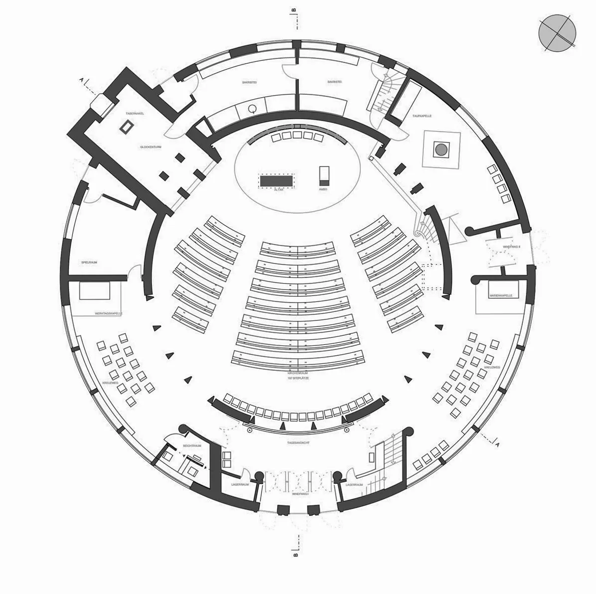 Sankt Bonifatius, 1929-1930. Architect: Theodor Burlage. Ground plan.