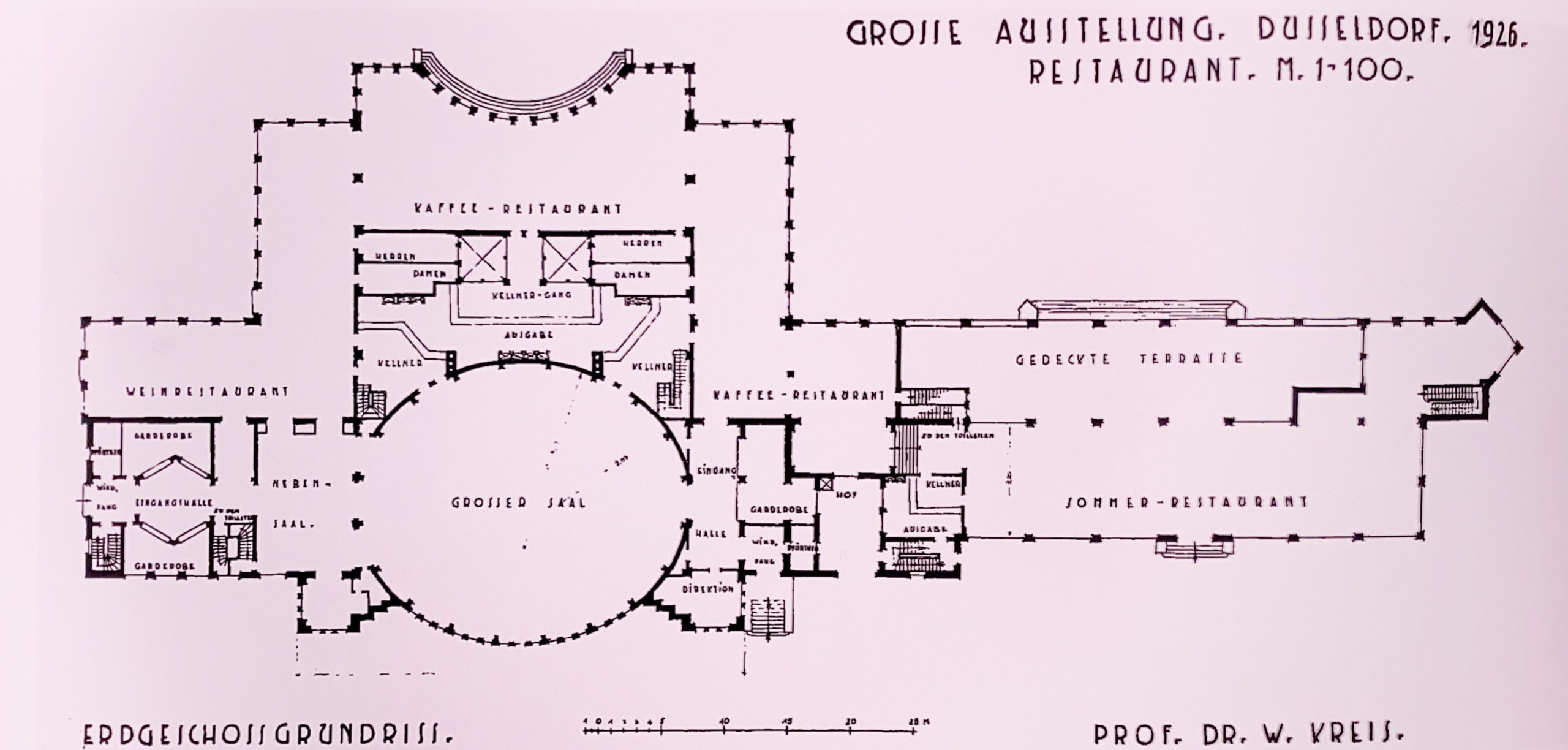 Rheinterrasse, 1924-1926. Architect: Wilhelm Kreis. Floor plan