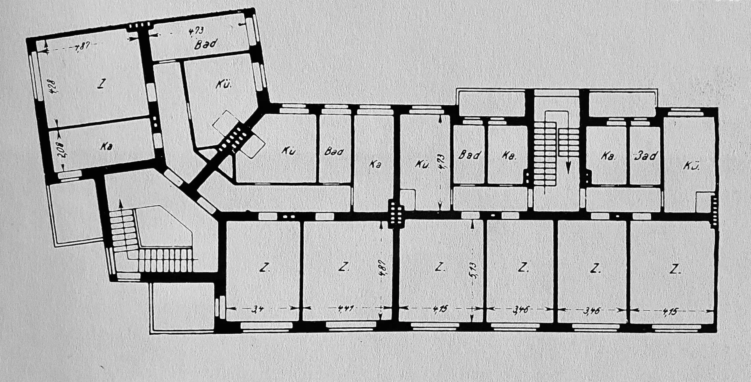 Sonnenhof, 1925-1927. Architect: Erwin Gutkind. Floor plan section