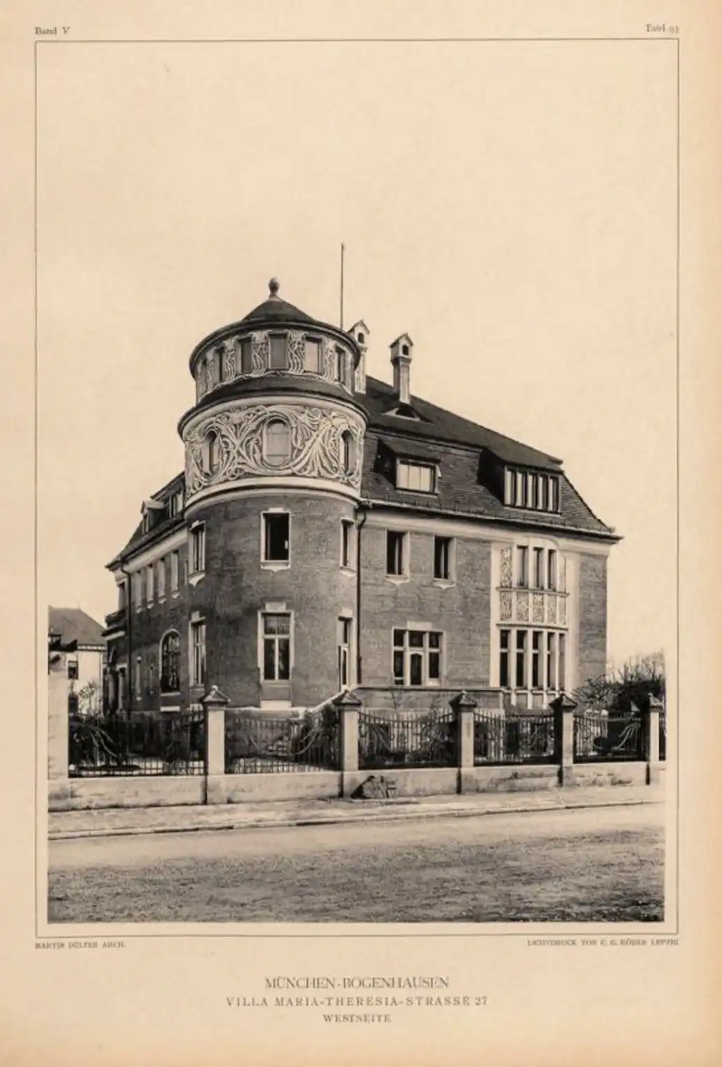 Villa Bechtolsheim, 1897-1898. Architekt: Martin Dülfer. Zeitgenössische Aufnahme