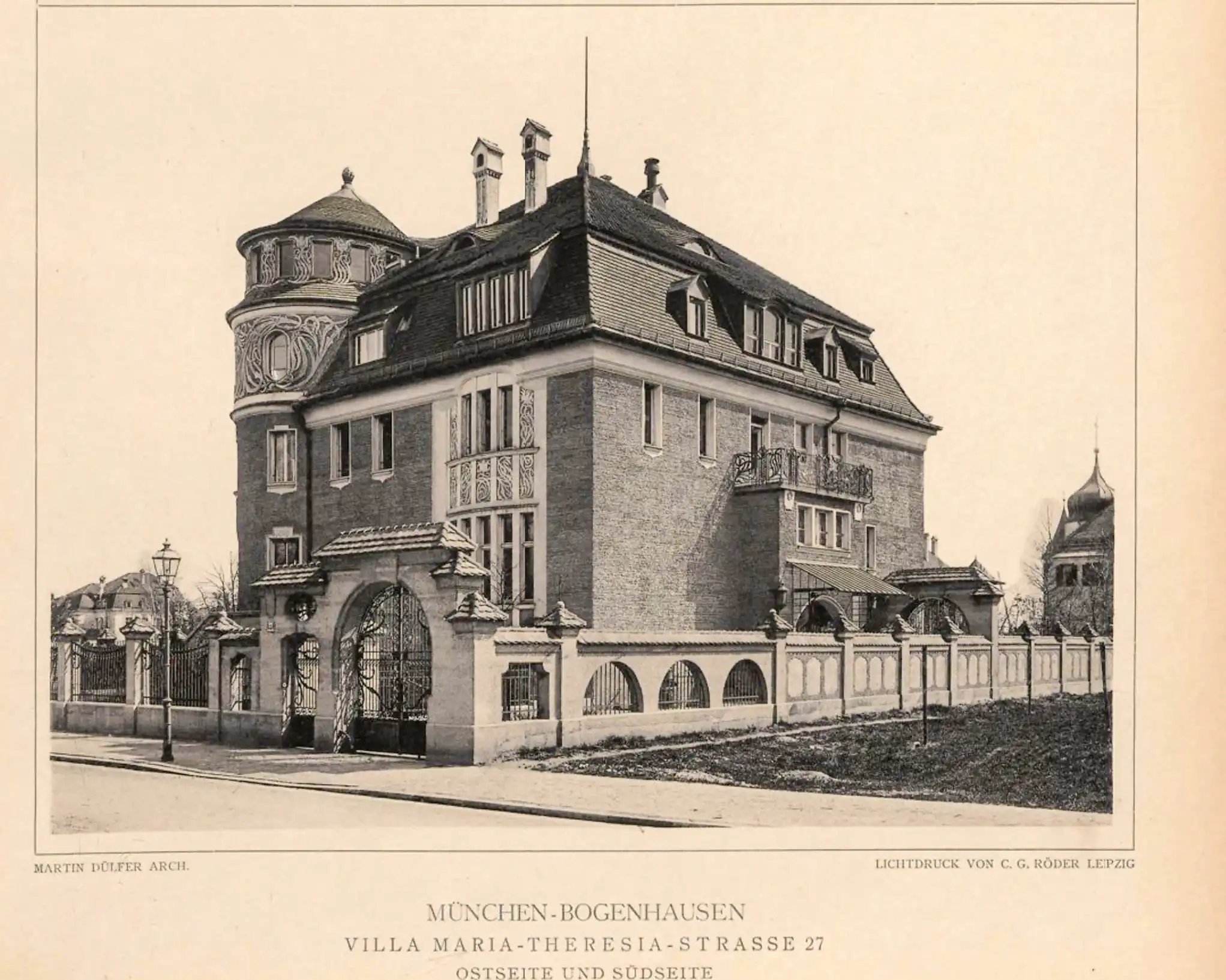 Villa Bechtolsheim, 1897-1898. Architekt: Martin Dülfer. Zeitgenössische Aufnahme