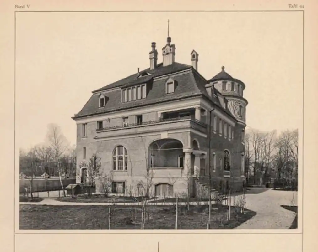 Villa Bechtolsheim, 1897-1898. Architekt: Martin Dülfer. Zeitgenössische Aufnahme