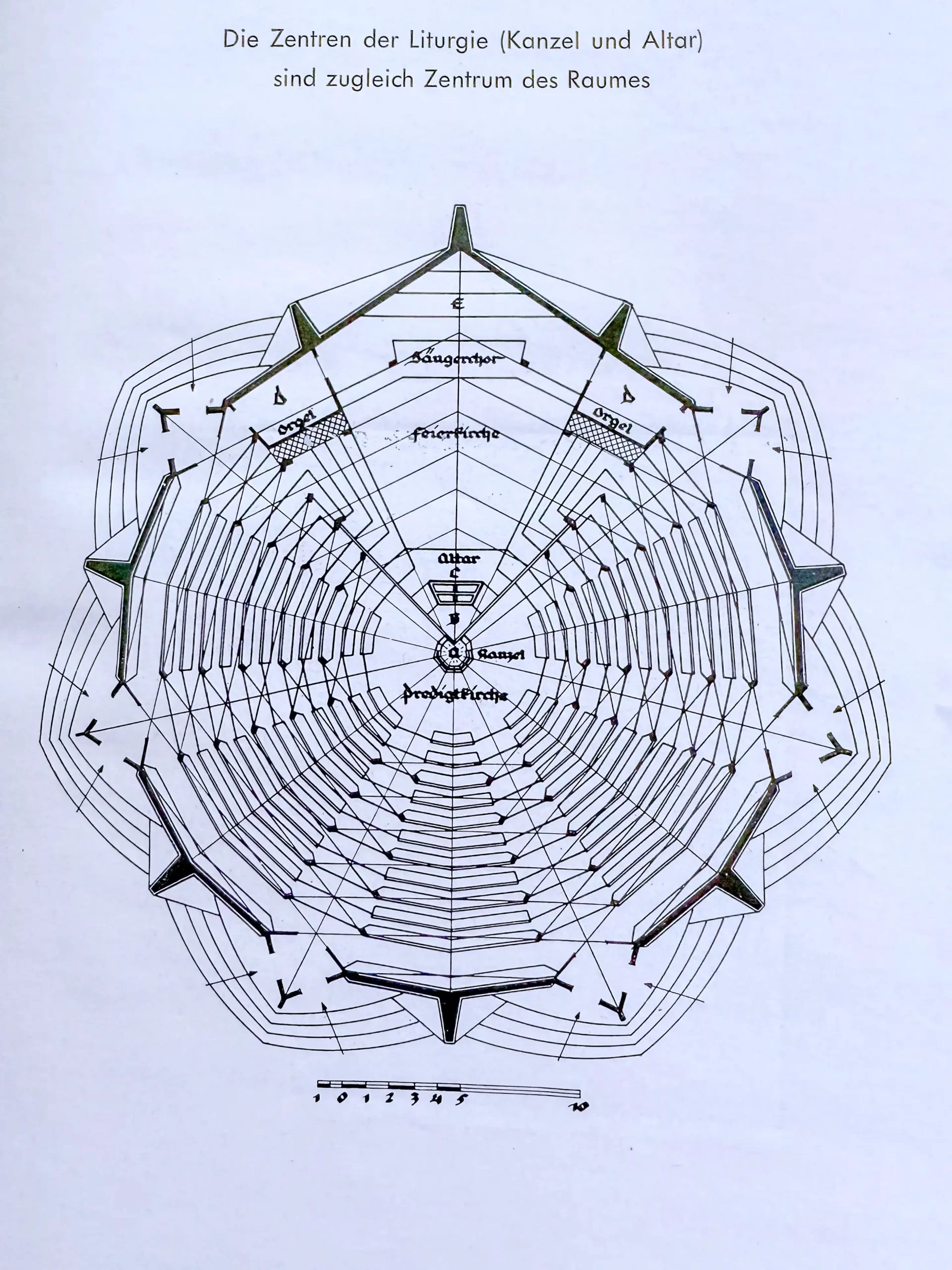 Sternkirche, 1922. Design: Otto Bartning. Floor plan