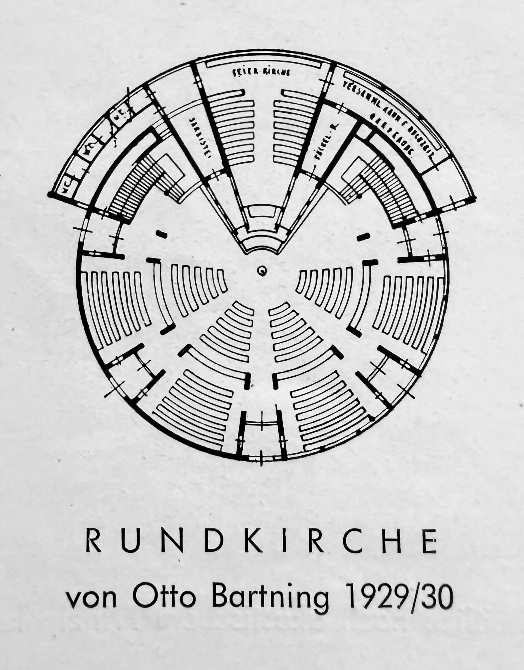 Auferstehungskirche, 1929-1930. Architekt: Otto Bartning. Grundriss