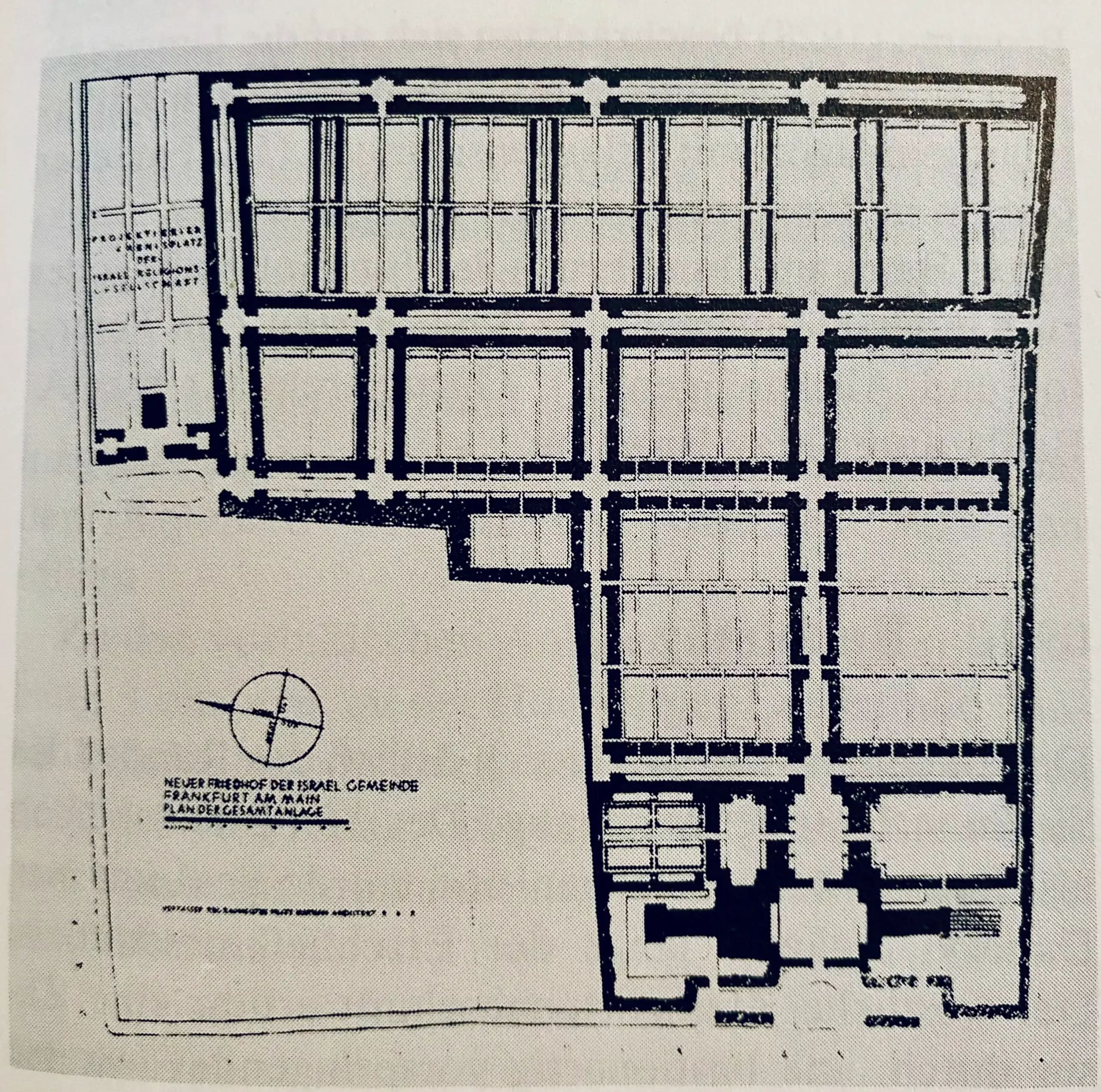 Neuer Jüdischer Friedhof, 1927-1929. Architekt: Fritz Nathan