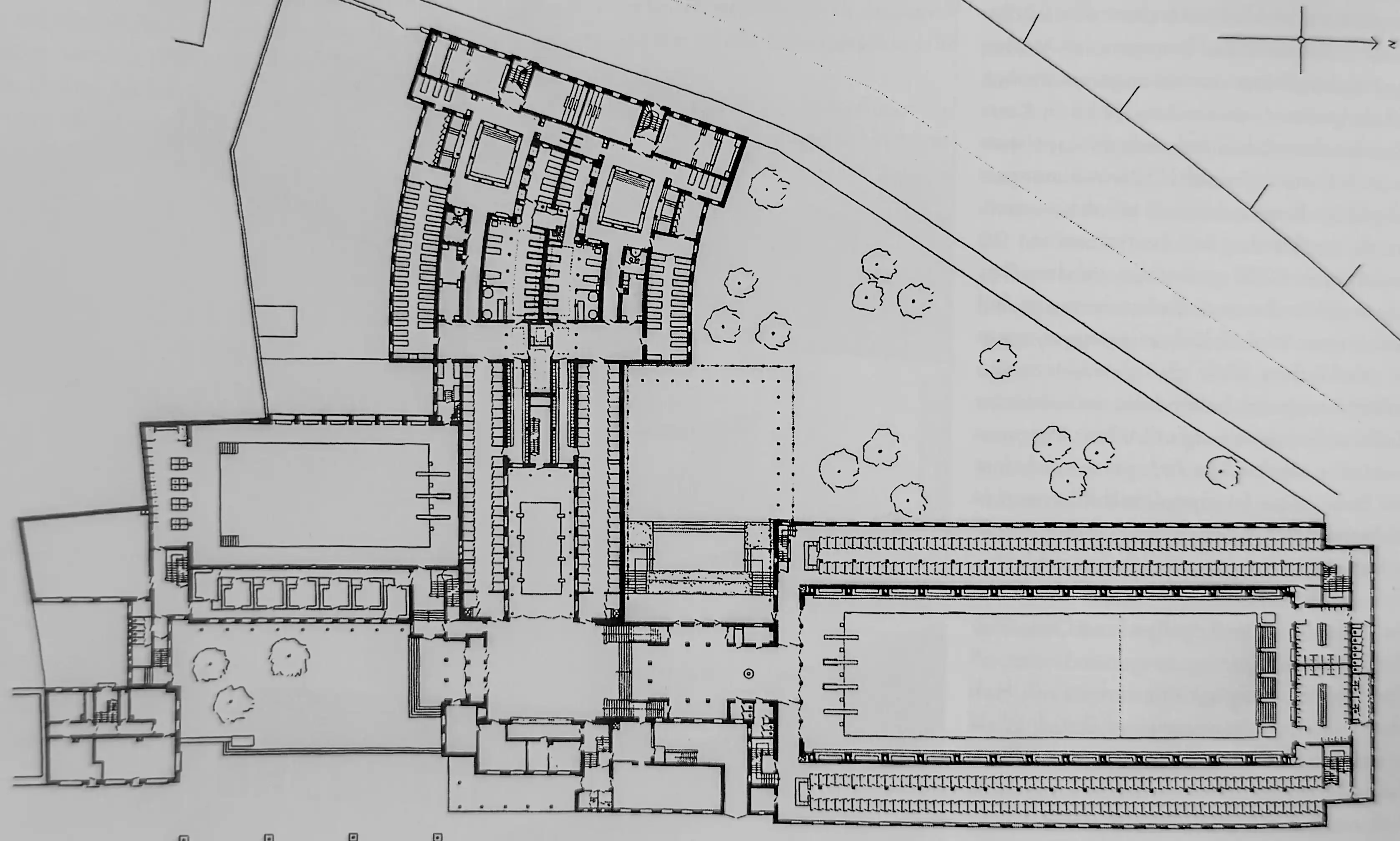 Stadtbad Chemnitz, 1929-1935. Architekt: Fred Otto. Grundriss