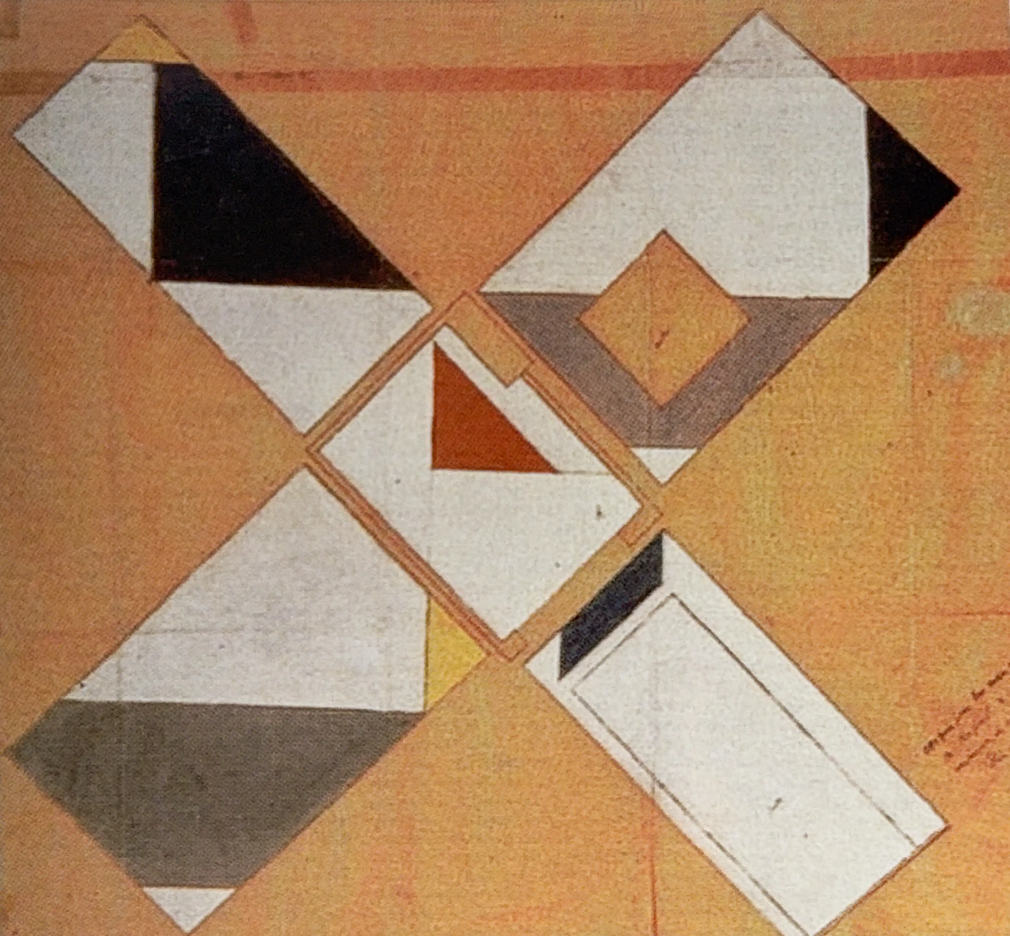 Wandabwicklung der 'Petite Chambre des Fleurs' von Theo van Doesburg, 1924-1925