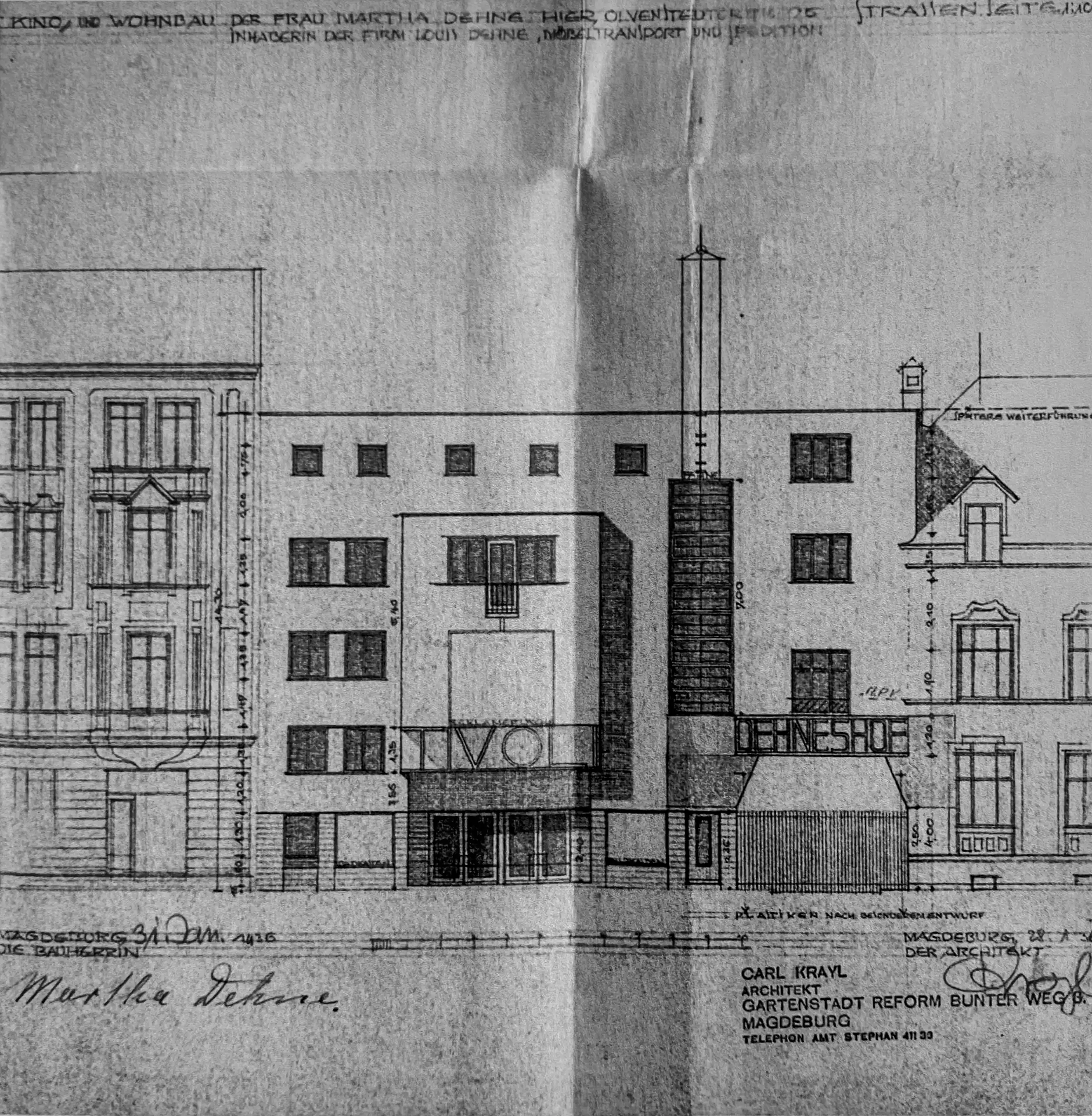 OLi-Kino. Entwurf: Carl Krayl, Juni 1936