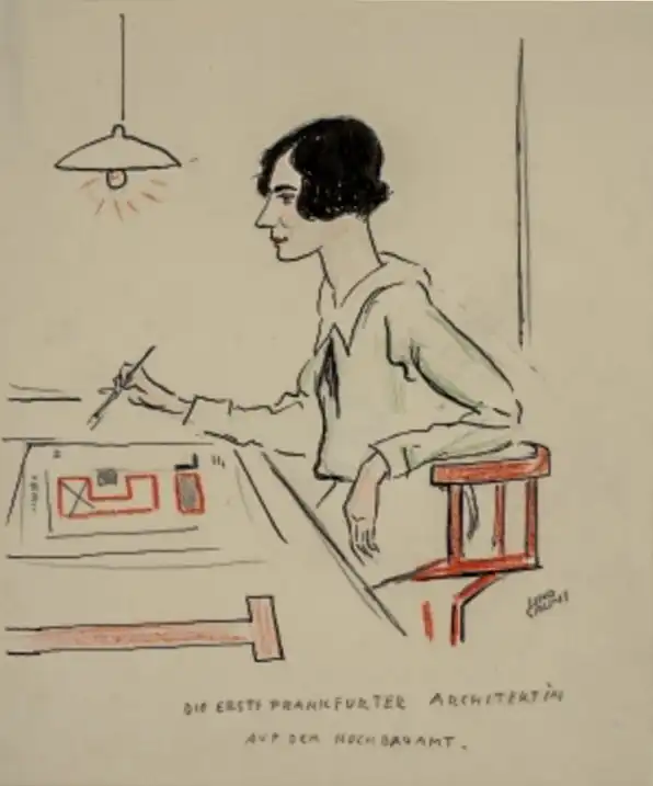 Margarete Schütte-Lihotzky. Drawing: Lino Salini, 1927. Historisches Museum Frankfurt
