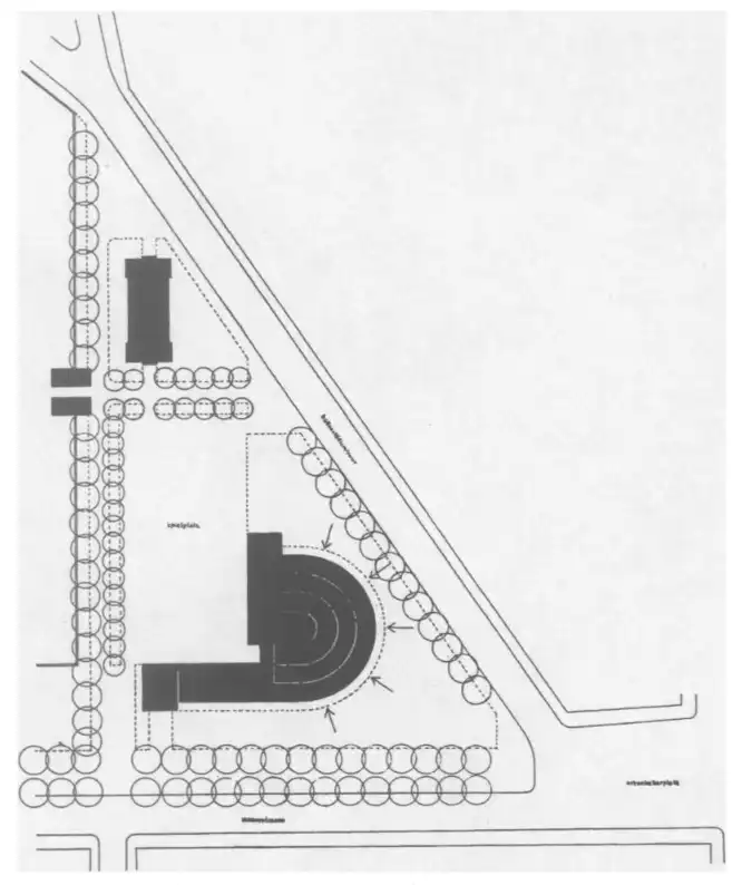 Walter Gropius, Arbeitsamt Dessau, Lageplan, 1927