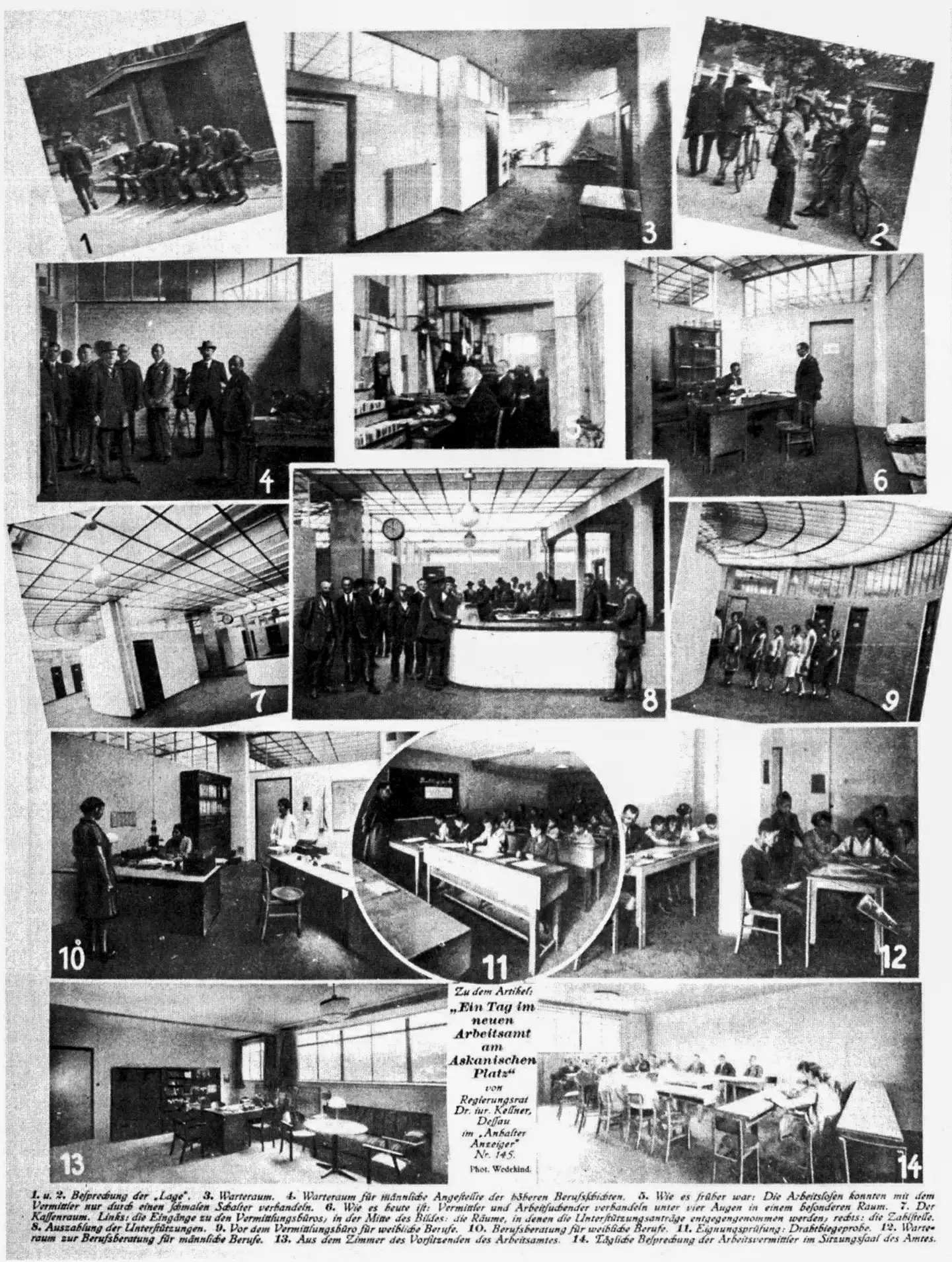 'Ein Tag im neuen Arbeitsamt am Askanischen Platz', Artikel im 'Anhalter Anzeiger', Nr. 145